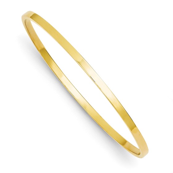 14k Gold 3 mm Polished Square Tube Bangle Bracelet 14k Gold 3 mm Polished Square Tube Bangle Bracelet
